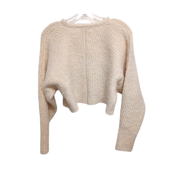 Vintage Crop Top Sweater Women Size XS Ivory Short Cropped Gold Chain Cult Punk - Picture 5 of 14